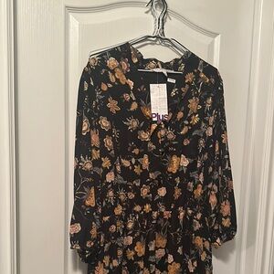 Collective Concepts Floral Dress - Black and Gold